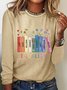 Damen Geblümt Langarm T-Shirts T-Shirt Rundhals Lässig Frühling/Herbst Oberteile