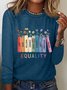 Damen Geblümt Langarm T-Shirts T-Shirt Rundhals Lässig Frühling/Herbst Oberteile