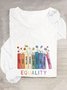 Damen Geblümt Langarm T-Shirts T-Shirt Rundhals Lässig Frühling/Herbst Oberteile