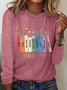 Damen Geblümt Langarm T-Shirts T-Shirt Rundhals Lässig Frühling/Herbst Oberteile