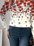 Damen Langarm T-Shirts T-Shirt Frühling/Herbst Geblümt Jersey Rundhals Täglich Ausgehen Lässig Oberteile