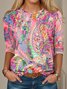 Damen Langarm T-Shirts T-Shirt Frühling/Herbst Unifarben Jersey Rundhals Täglich Ausgehen Lässig Oberteile