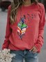 Damen Rundhals Libelle Lässig Frühling/Herbst Langarm Sweatshirt