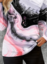 Damen Langarm T-Shirts T-Shirt Frühling/Herbst Abstrakt Jersey Rundhals Täglich Ausgehen Lässig Oberteile