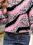 Damen Langarm T-Shirts T-Shirt Frühling/Herbst Leopard Jersey Rundhals Täglich Ausgehen Lässig Oberteile