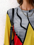 Damen Langarm T-Shirts T-Shirt Frühling/Herbst Geometrisch Jersey Rundhals Täglich Ausgehen Lässig Oberteile