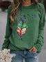 Damen Rundhals Libelle Lässig Frühling/Herbst Langarm Sweatshirt