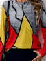 Damen Langarm T-Shirts T-Shirt Frühling/Herbst Geometrisch Jersey Rundhals Täglich Ausgehen Lässig Oberteile