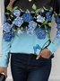 Damen Langarm T-Shirts T-Shirt Frühling/Herbst Geblümt Jersey Rundhals Täglich Ausgehen Lässig Oberteile