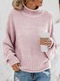 Pullover Damen Lässig Unifarben Frühling/Herbst Langarm Rollkragen Weit Garn/Wollgarn