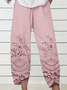 Damen Geblümt Lang Elastische Taille Hose Lässig Frühling/Herbst Hose
