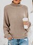 Pullover Damen Lässig Unifarben Frühling/Herbst Langarm Rollkragen Weit Garn/Wollgarn