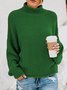 Pullover Damen Lässig Unifarben Frühling/Herbst Langarm Rollkragen Weit Garn/Wollgarn