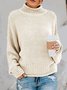 Pullover Damen Lässig Unifarben Frühling/Herbst Langarm Rollkragen Weit Garn/Wollgarn