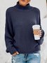Pullover Damen Lässig Unifarben Frühling/Herbst Langarm Rollkragen Weit Garn/Wollgarn
