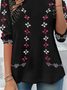 Damen Langarm T-Shirts T-Shirt Frühling/Herbst Ethnisch Geometrie Jersey Rundhals Täglich Ausgehen Retro Oberteile
