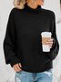 Pullover Damen Lässig Unifarben Frühling/Herbst Langarm Rollkragen Weit Garn/Wollgarn
