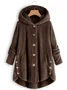 Damen Frühling/Herbst Oberbekleidung Lässig Unifarben Langarm Kapuze Jacke