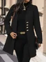Damen Frühling/Herbst Oberbekleidung Lässig Unifarben Langarm Jacke