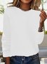 Pullover Damen Unifarben Lässig Langarm Weit Frühling/Herbst