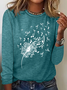 Damen Musik- Langarm T-Shirts T-Shirt Rundhals Retro Frühling/Herbst Oberteile