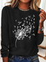 Damen Musik- Langarm T-Shirts T-Shirt Rundhals Retro Frühling/Herbst Oberteile