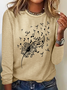 Damen Musik- Langarm T-Shirts T-Shirt Rundhals Retro Frühling/Herbst Oberteile