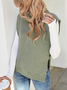 Damen Winter Unifarben Lässig Ärmellos Rollkragen Garn/Wollgarn Pullover