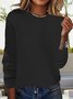 Pullover Damen Unifarben Lässig Langarm Weit Frühling/Herbst
