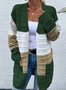 Damen Lässig Winter Gestreift Wolle/Stricken Strickjacke