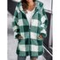 Damen Frühling/Herbst Oberbekleidung Lässig Fluff/Granular-Fleece-Stoff Reißverschluss Kariert Langarm Kapuze Jacke