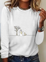 Damen Langarm T-Shirts T-Shirt Frühling/Herbst Weihnachten Baumwollmischung Rundhals Täglich Ausgehen Lässig Oberteile