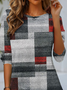 Damen Langarm T-Shirts T-Shirt Frühling/Herbst Geometrisch Jersey Rundhals Täglich Ausgehen Lässig Oberteile