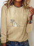 Damen Langarm T-Shirts T-Shirt Frühling/Herbst Weihnachten Baumwollmischung Rundhals Täglich Ausgehen Lässig Oberteile