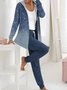 Damen Jersey Geometrisch Täglich Ausgehen Zwei Stücke Set Langarm Lässig Frühling/Herbst Bluse mit Hose Matching Set