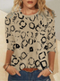Damen Langarm T-Shirts T-Shirt Frühling/Herbst Geometrisch Jersey Rundhals Täglich Ausgehen Lässig Oberteile