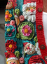 Damen Farbblock Langarm Rundhals Lässig Winter Strickjacke Oberbekleidung