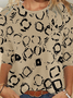 Damen Langarm T-Shirts T-Shirt Frühling/Herbst Geometrisch Jersey Rundhals Täglich Ausgehen Lässig Oberteile