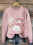 Damen Winter Ahornblatt Lässig Langarm Rundhals Strickpullover