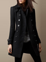 Damen Frühling/Herbst Oberbekleidung Lässig Unifarben Langarm Schalkragen Jacke