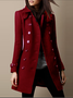 Damen Frühling/Herbst Oberbekleidung Lässig Unifarben Langarm Schalkragen Jacke