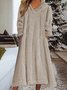 Damen Langarm Frühling/Herbst Unifarben Fluff/Granular-Fleece-Stoff Kleid Kapuze Täglich Ausgehen Lässig Midi H-Linie