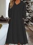 Damen Langarm Frühling/Herbst Unifarben Fluff/Granular-Fleece-Stoff Kleid Kapuze Täglich Ausgehen Lässig Midi H-Linie