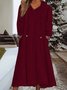 Damen Langarm Frühling/Herbst Unifarben Fluff/Granular-Fleece-Stoff Kleid Kapuze Täglich Ausgehen Lässig Midi H-Linie