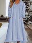Damen Langarm Frühling/Herbst Unifarben Fluff/Granular-Fleece-Stoff Kleid Kapuze Täglich Ausgehen Lässig Midi H-Linie
