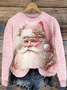 Damen Winter 3d Drucken Lässig Langarm Rundhals Strickpullover