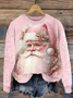 Damen Winter 3d Drucken Lässig Langarm Rundhals Strickpullover
