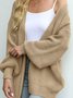 Damen Lässig Winter Unifarben Wolle/Stricken Strickjacke