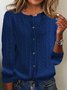 Damen Frühling/Herbst Geblümt Lässig Langarm Rundhals Garn/Wollgarn Pullover