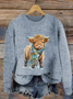 Damen Winter 3d Drucken Lässig Langarm Rundhals Strickpullover